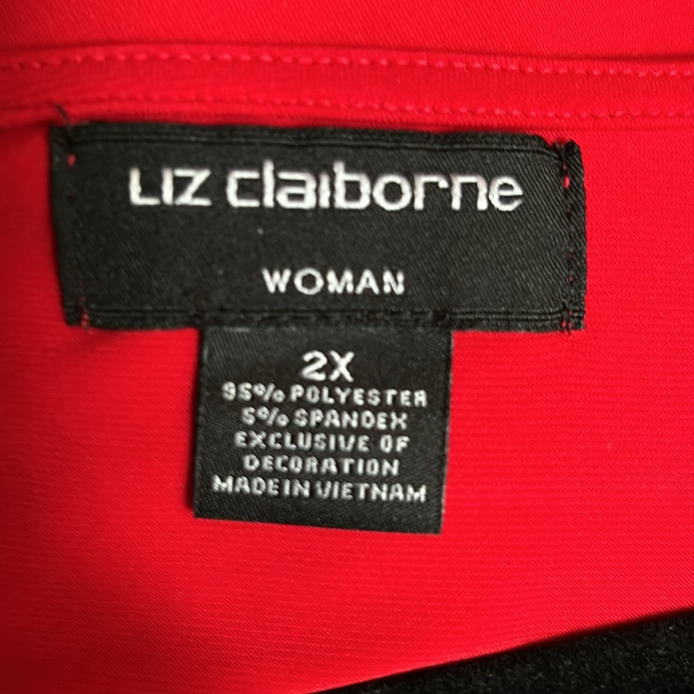 Liz Claiborne Women’s Red Dressy Flowy Tunic Top Size 2X - Picture 9 of 11